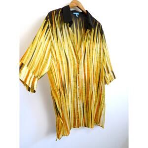 VINTAGE ESCADA SPORT Silk Cotton Gauze Tunic Top Shirt Dress Cover Up L $1100